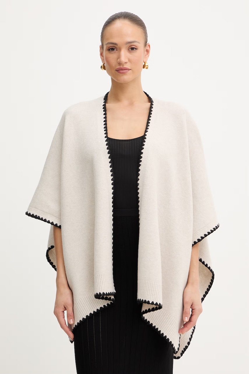 Pončo s příměsí vlny Morgan