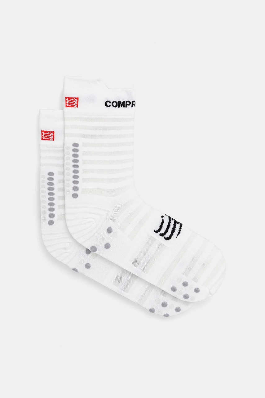Ponožky Compressport Pro Racing Socks v4.0 Ultralight Run High - White/Alloy