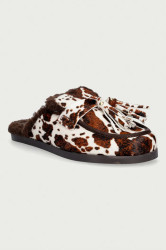 Posa  pantofle dámské kožené Ranch Tassel Mule Cow Print
