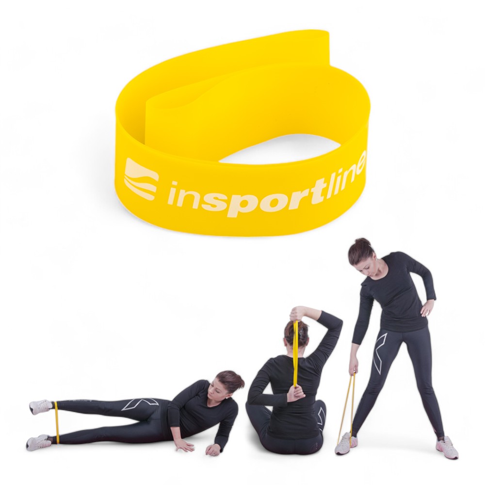 Posilovací guma inSPORTline Hangy Light 55x3 cm / 2,8 kg žlutá