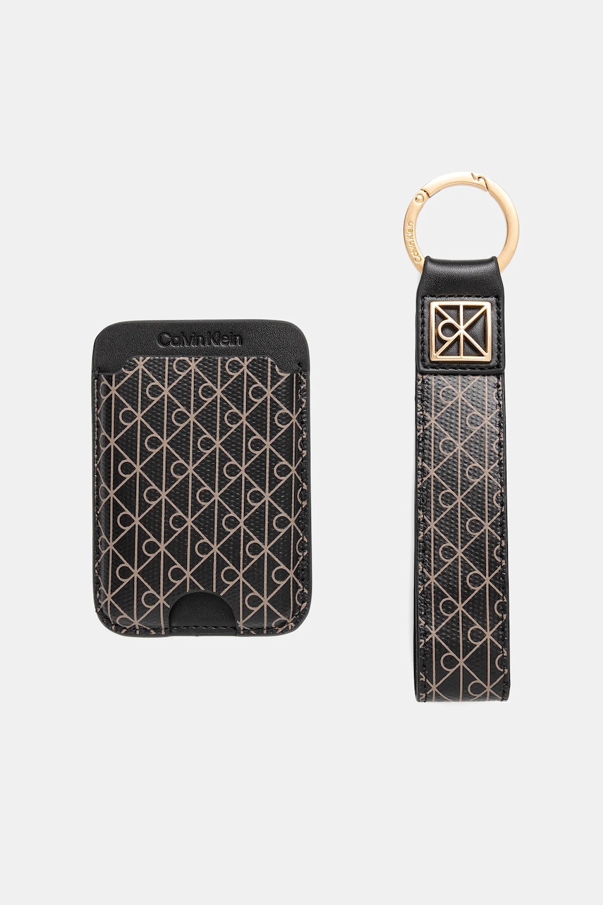 Pouzdro na karty a klíčenka Calvin Klein černá barva, LV04F1101G