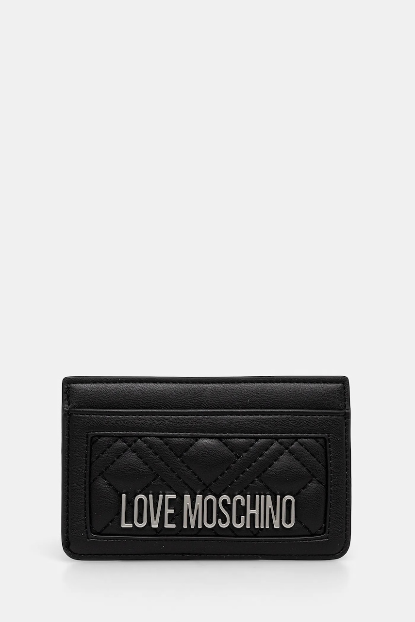 Pouzdro na karty Love Moschino černá barva, JC5659PP0MLA000B