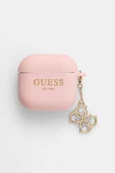 Pouzdro na sluchátka Guess AirPods 4 cover růžová barva, GUA4LECG4P