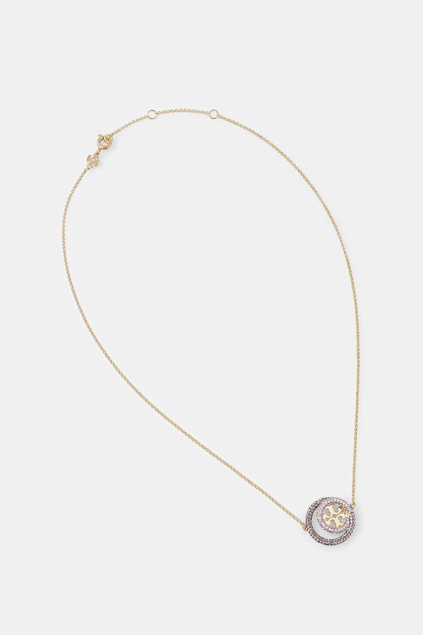 Pozlacený náhrdelník Tory Burch Miller Pave