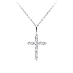 Preciosa Designový stříbrný náhrdelník Tender Cross s kubickou zirkonií Preciosa 5332 00