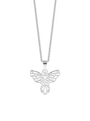 Preciosa Stylový ocelový náhrdelník Origami Angel s kubickou zirkonií Preciosa 7440 00