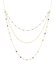 Preciosa Trojitý pozlacený náhrdelník s přírodními kameny Coralia Royal Lagoon 5454Y70