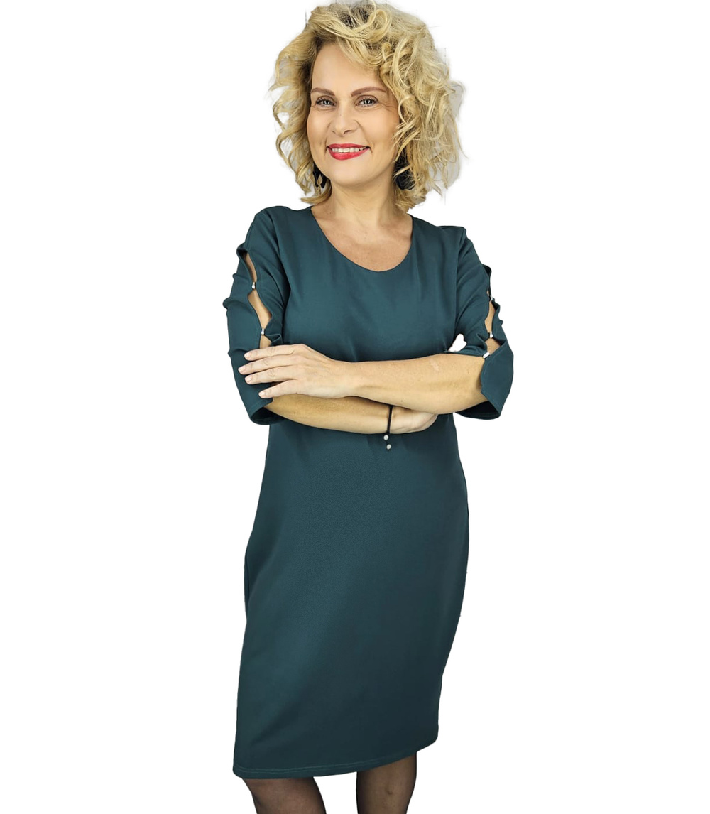 Pri Elegant midi pencil dress with decorative sleeves LIDIA
