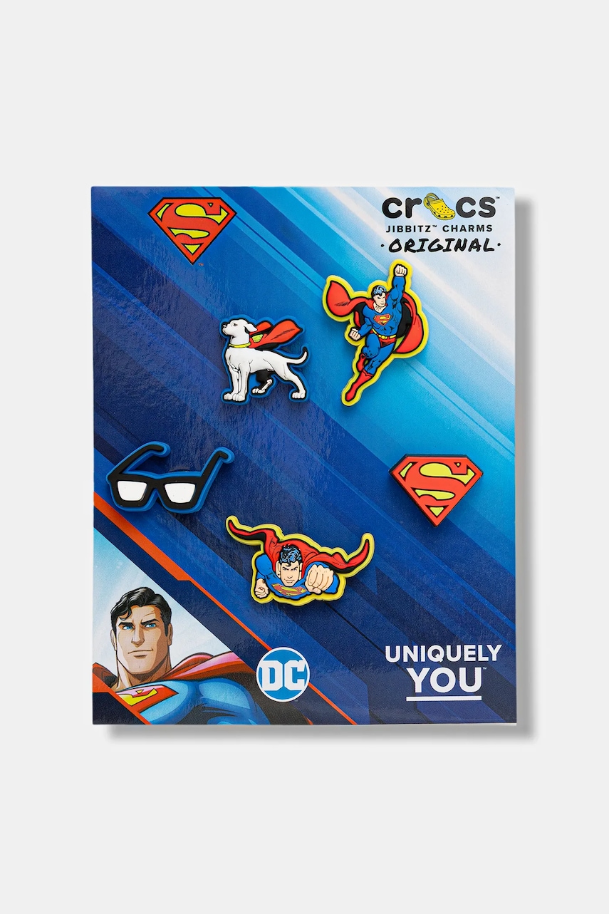 Připínačky na dětské boty Crocs Superman 5 Pck 5-pack
