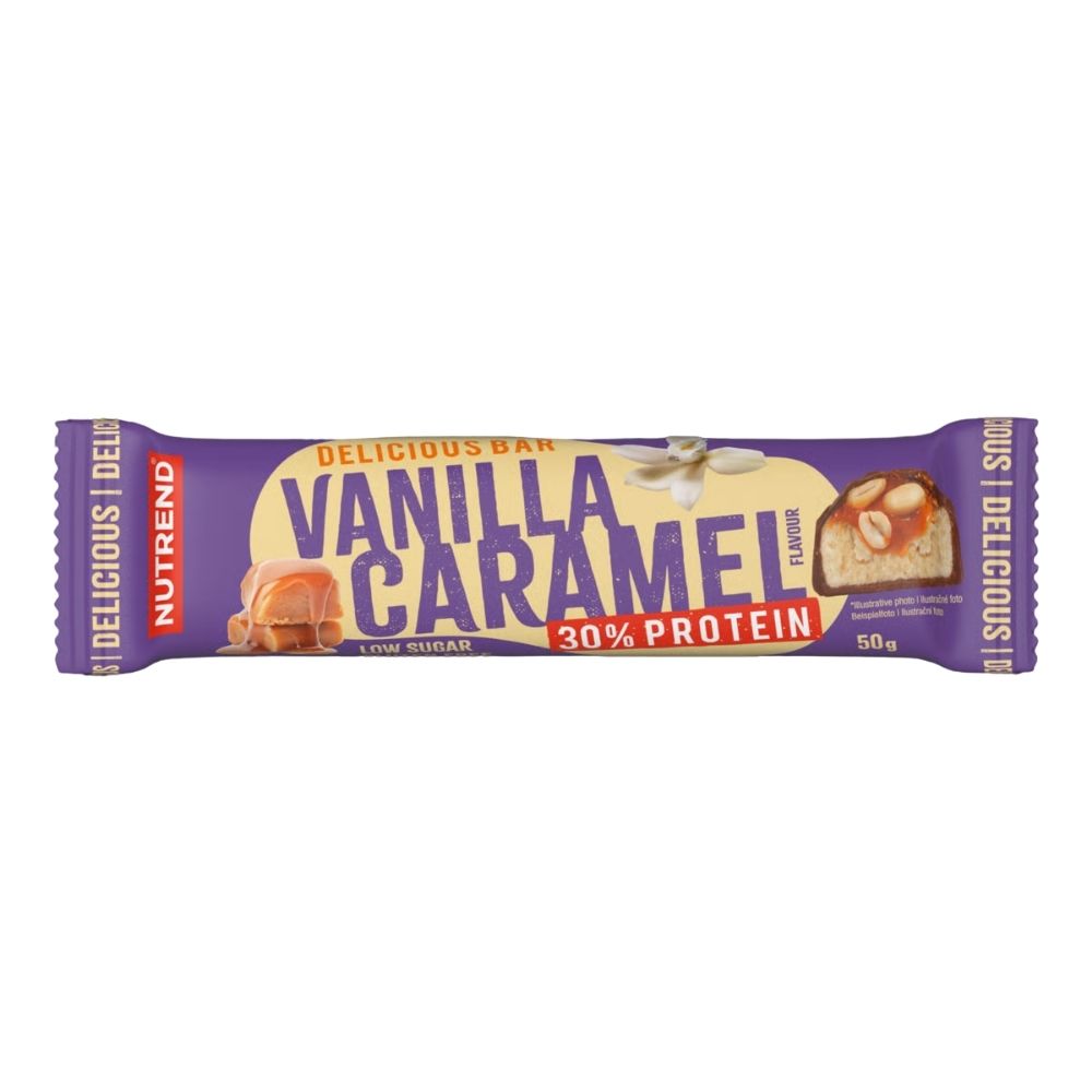 Proteinová tyčinka Nutrend Delicious Bar 50g vanilka+karamel