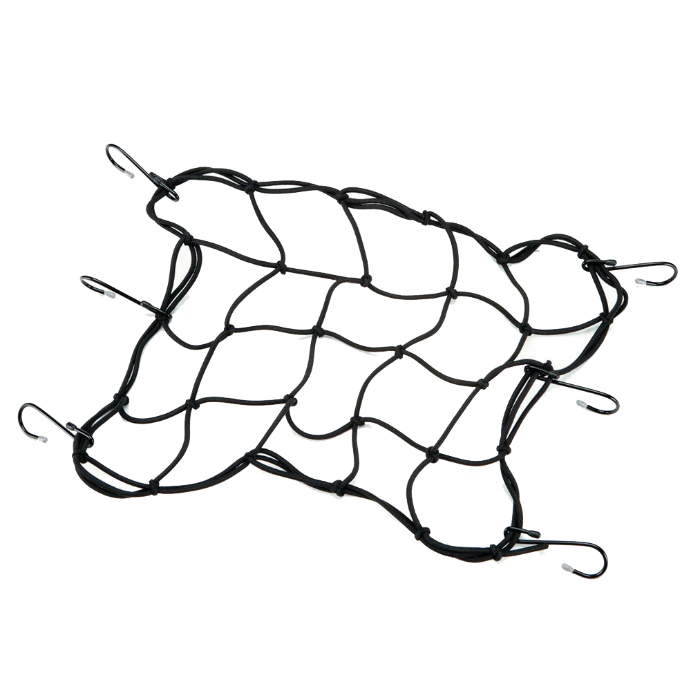 Pružná zavazadlová síť Oxford Bright Net 38 x 38 cm černá/reflexní