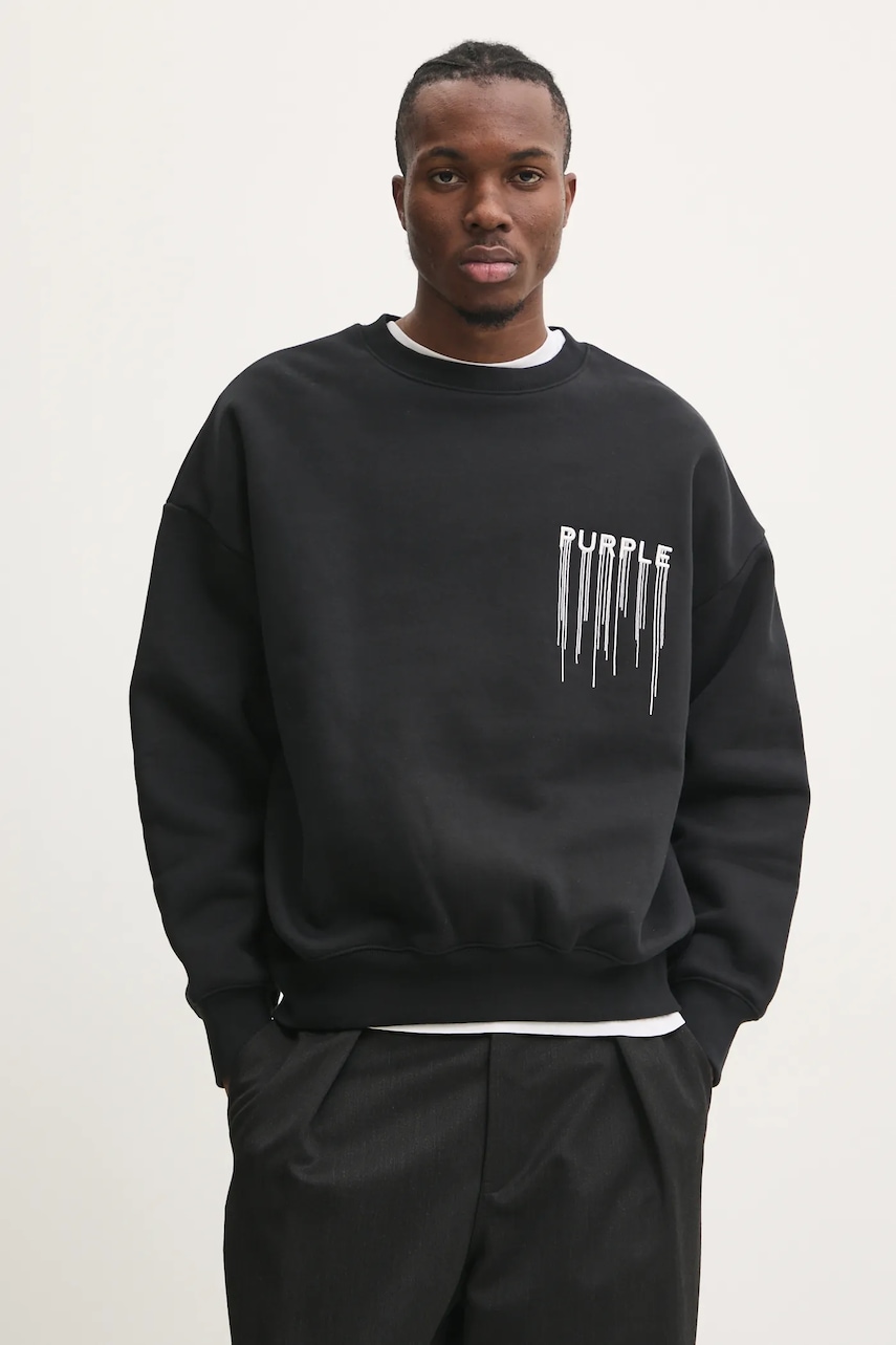 PURPLE BRAND  Bavlněná mikina  HWT FLEECE CREWNECK