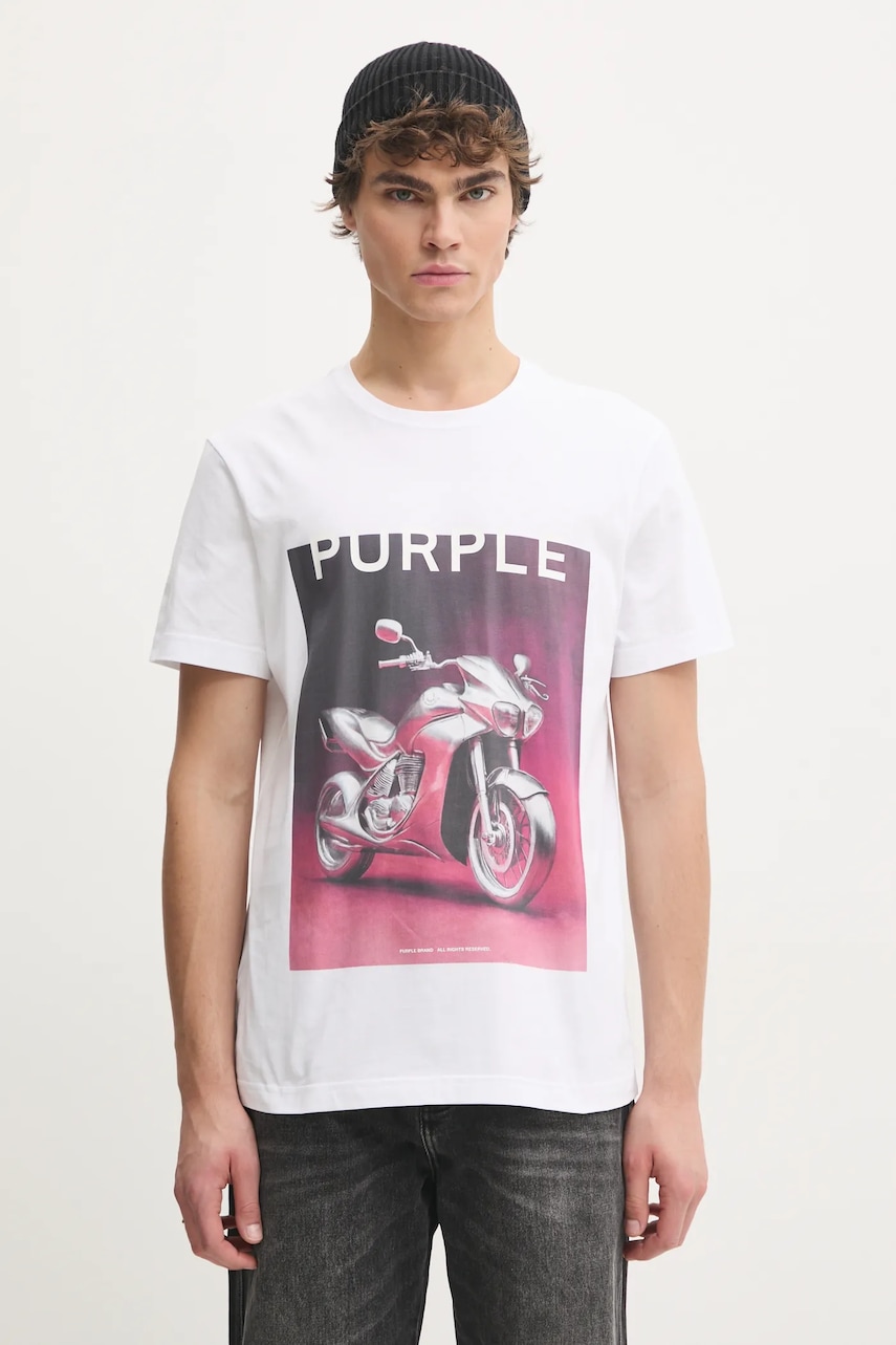 PURPLE BRAND  Bavlněné tričko  CLEAN JERSEY SS TEE