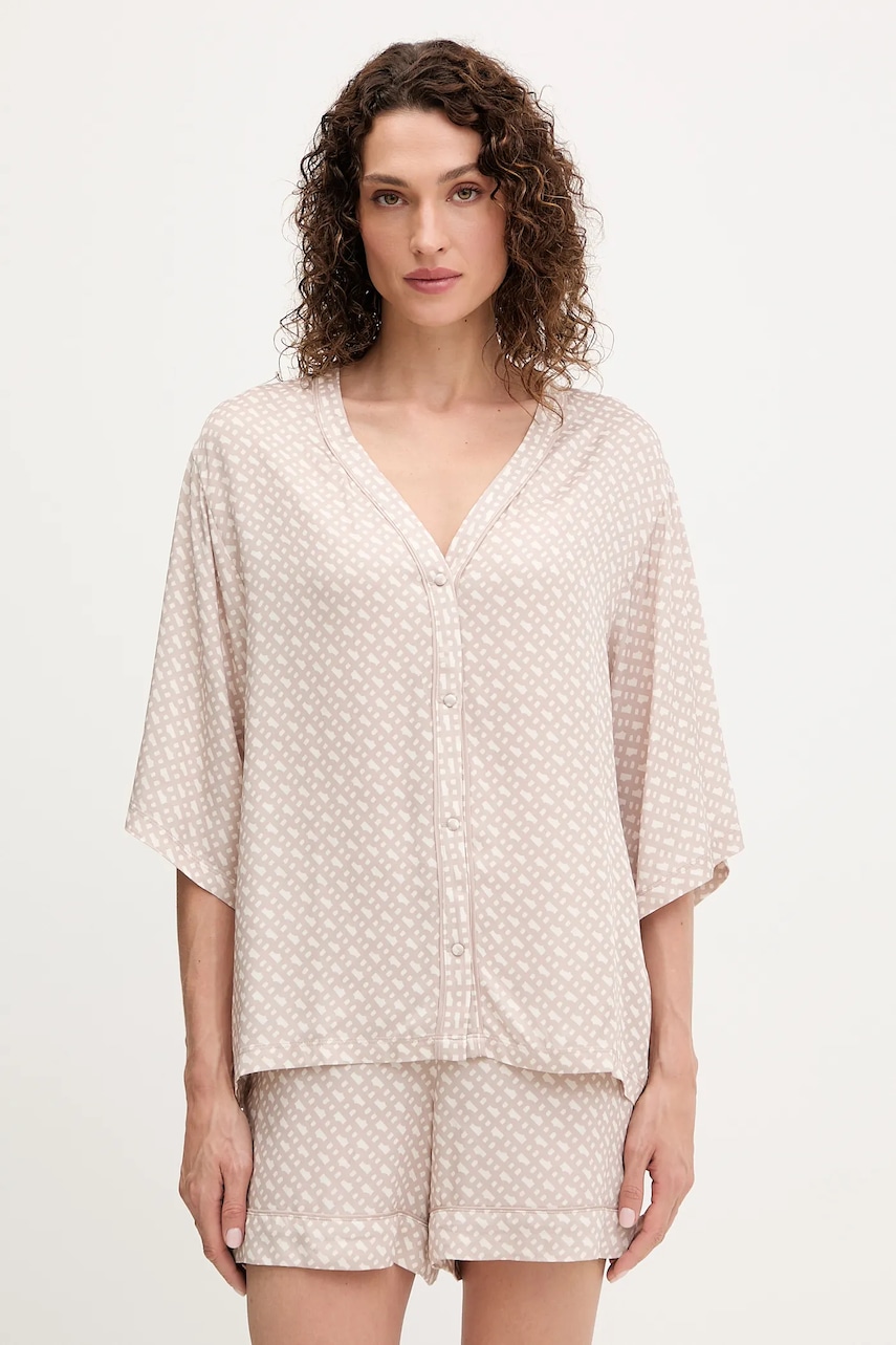 Pyžamová košile BOSS Sateen AOP_Top