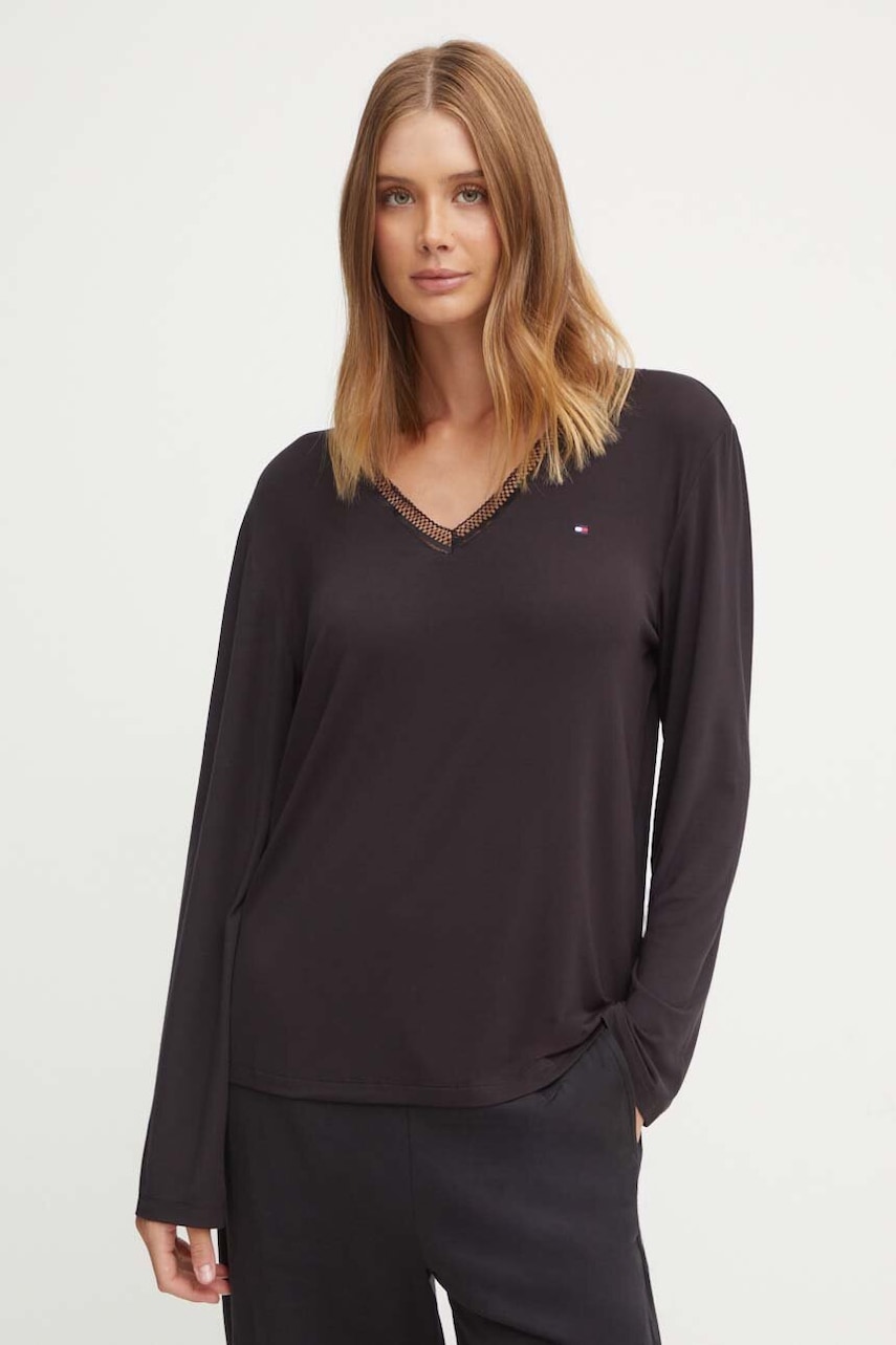 Pyžamové tričko s dlouhým rukávem Tommy Hilfiger