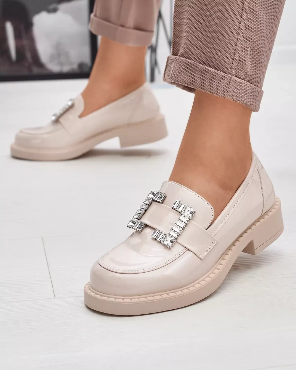 Resti Beige women's shoes with Larri crystals - Footwear