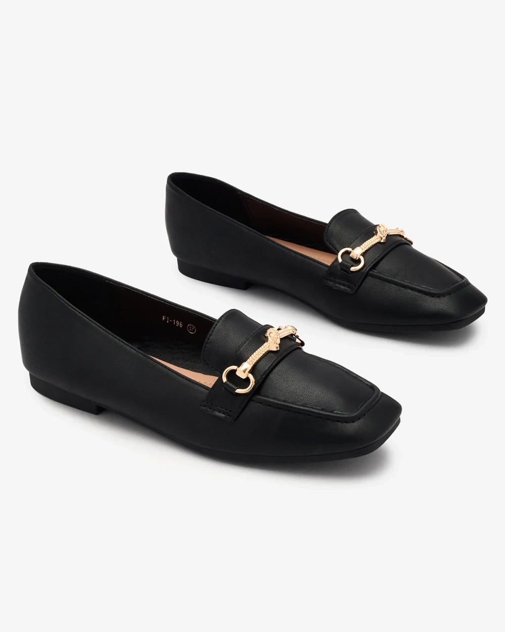 Resti Black women's moccasins with gold embellishment Olerika
