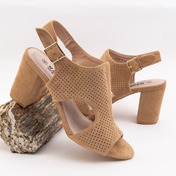 Resti Camel women's post sandals with cutouts Katamino