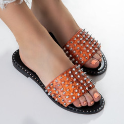 Resti Orange women's sandals with Maurella studs and jets - Footwear