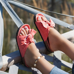 Resti Pink Flip Flops with Summer Blow Bow - Footwear