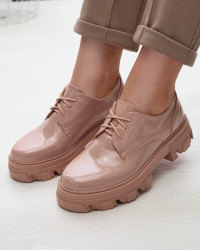 Resti Pink lacquered women's half shoes Delgor- Footwear