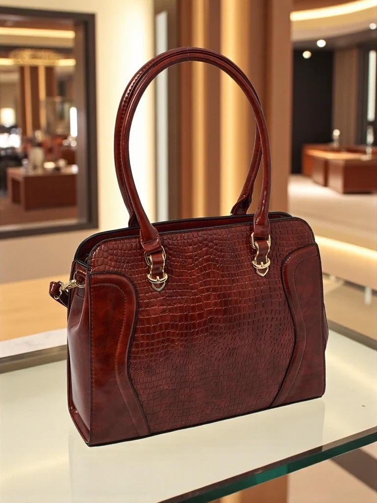 Resti Women's Eco-Leather Shopper Bag with Embossing Iron Lace