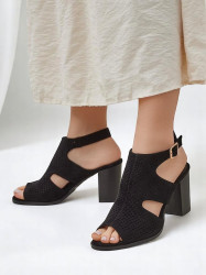 Resti women’s hollow-out block heel sandals Abetle