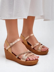 Resti Women's wedge sandals with rhinestones and glitter Eclat