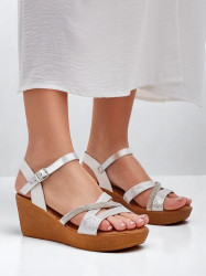 Resti Women's wedge sandals with rhinestones and glitter Eclat