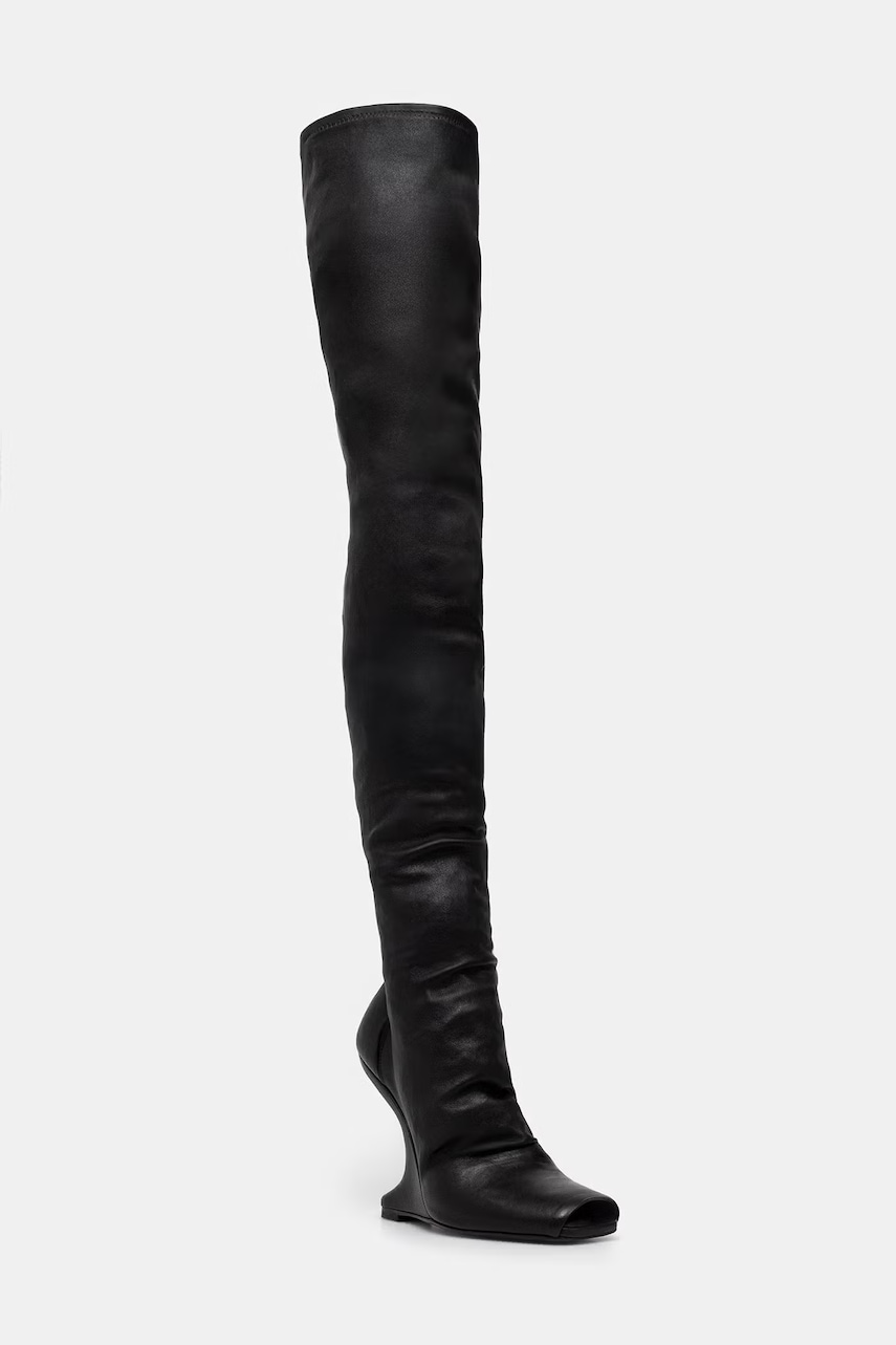 Rick Owens Lilies  kozačky nad kolena dámské kožené Cantilever 11