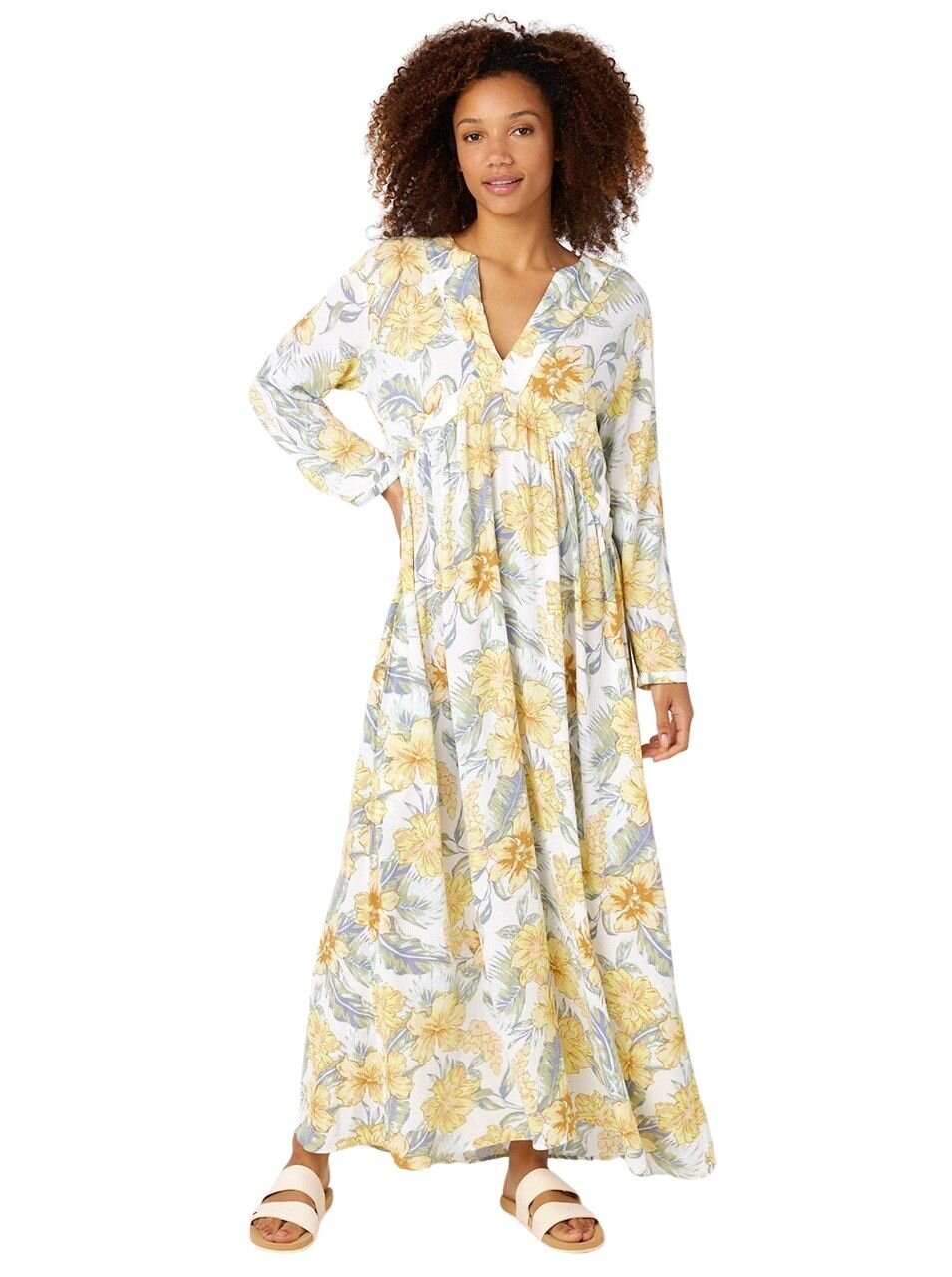 Rip curl dámské šaty Always Summer Kaftan White | Bílá | Velikost M