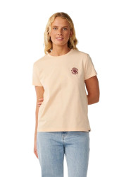 Rip curl dámské tričko Party Wave Ss Standard Light Apricot | Oranžová | Velikost XS | 100% bavlna