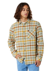 Rip curl pánská košile Checked In Flannel Sage | Hnědá | Velikost L | 100% bavlna