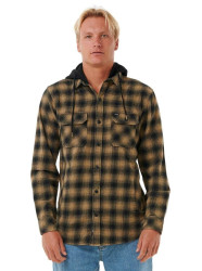 Rip curl pánská košile Grunter Flannel Washed Moss | Černá | Velikost M | 100% bavlna