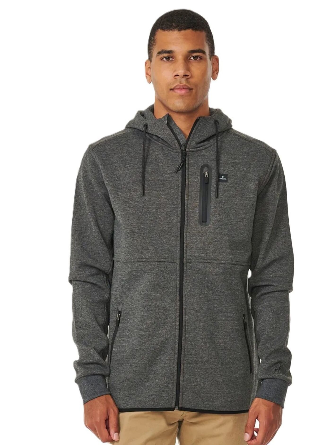 Rip curl pánská mikina Anti Series Departed Charcoal Marle | Šedá | Velikost XL