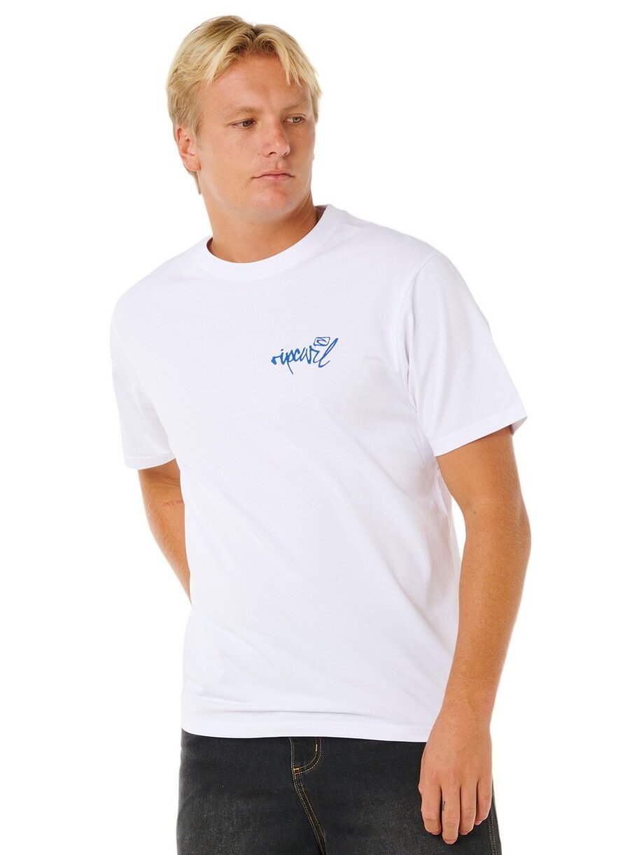 Rip curl pánské tričko Inner Visions Hack White | Bílá | Velikost M | 100% bavlna