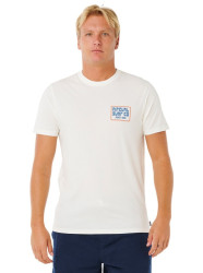Rip curl pánské tričko Pacific Rinse Sunrise Bone | Bílá | Velikost S | 100% bavlna