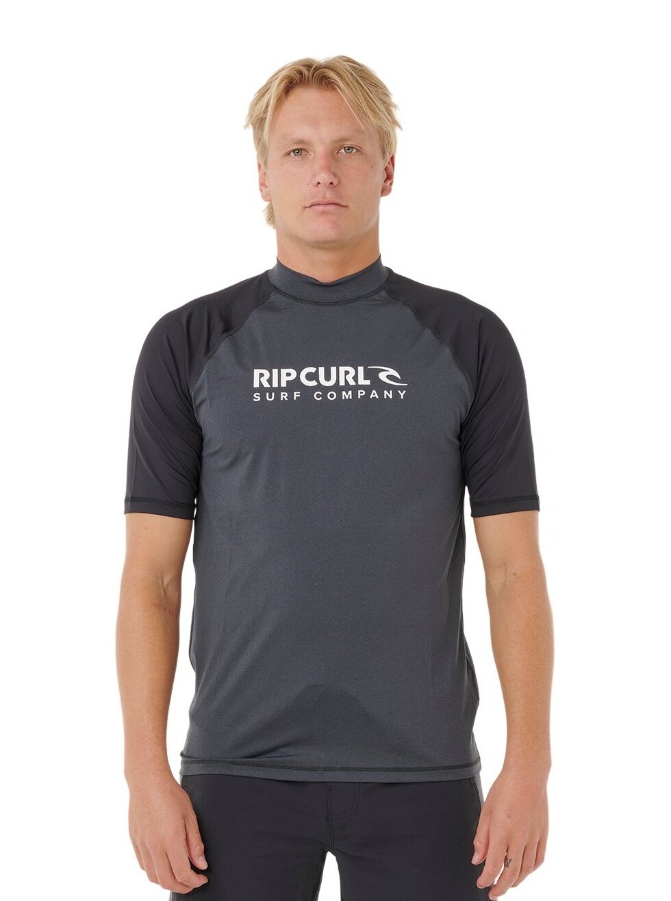 Rip curl pánské tričko Shock Upf S/S Black Marle | Černá | Velikost M