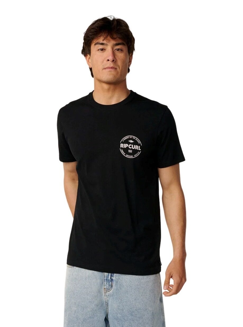 Rip curl pánské tričko Staple Black | Černá | Velikost M | 100% bavlna