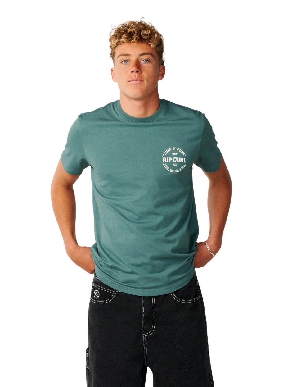 Rip curl pánské tričko Staple Muted Green | Zelená | Velikost M | 100% bavlna