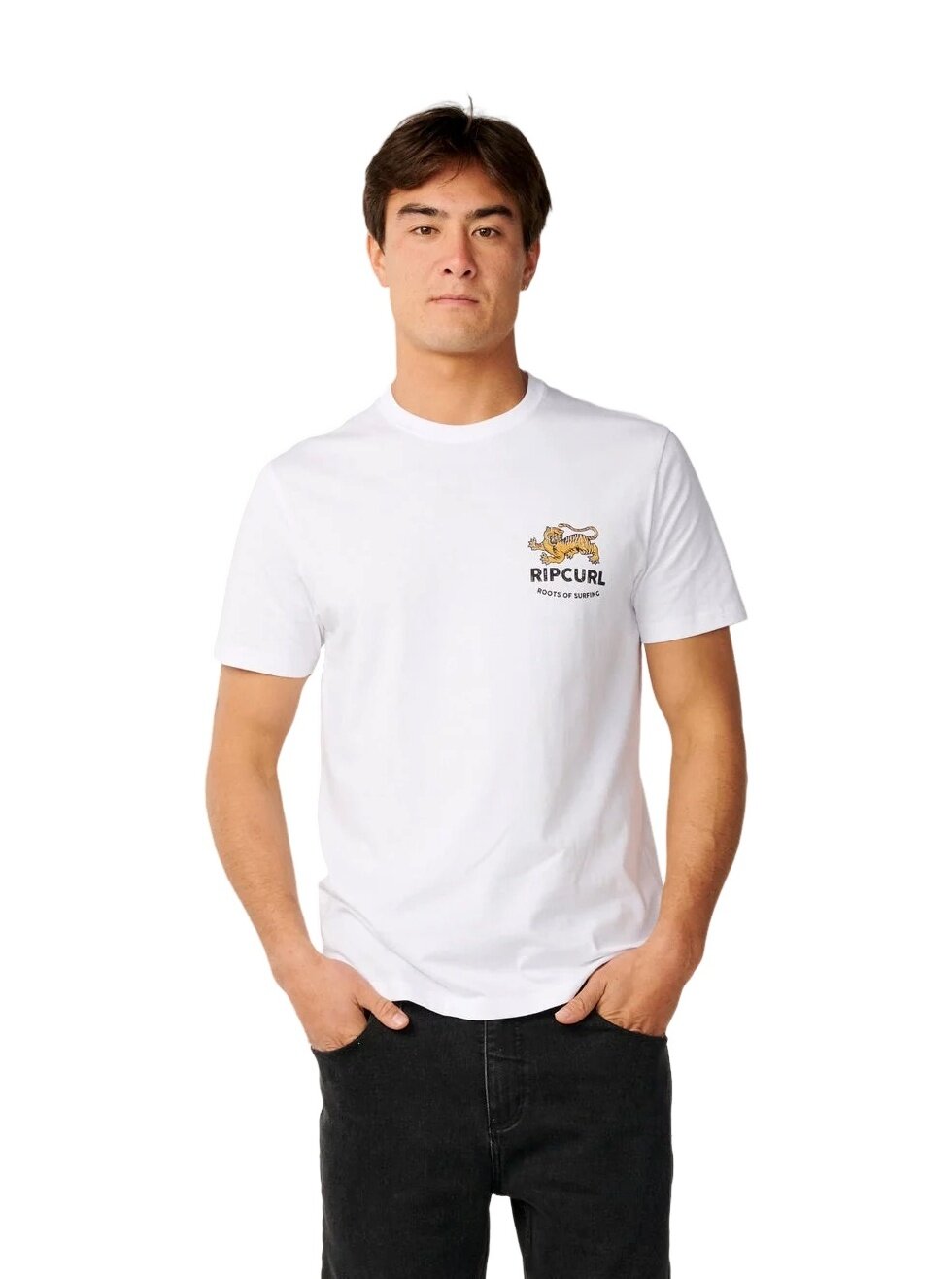 Rip curl pánské tričko Streamline Animal White | Bílá | Velikost M | 100% bavlna