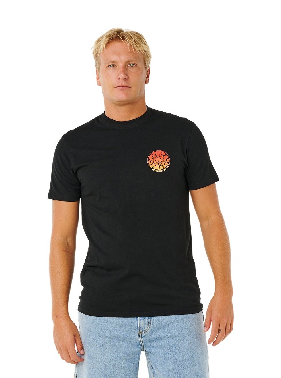 Rip curl pánské tričko Wettie Passage Icon Black | Černá | Velikost S | 100% bavlna