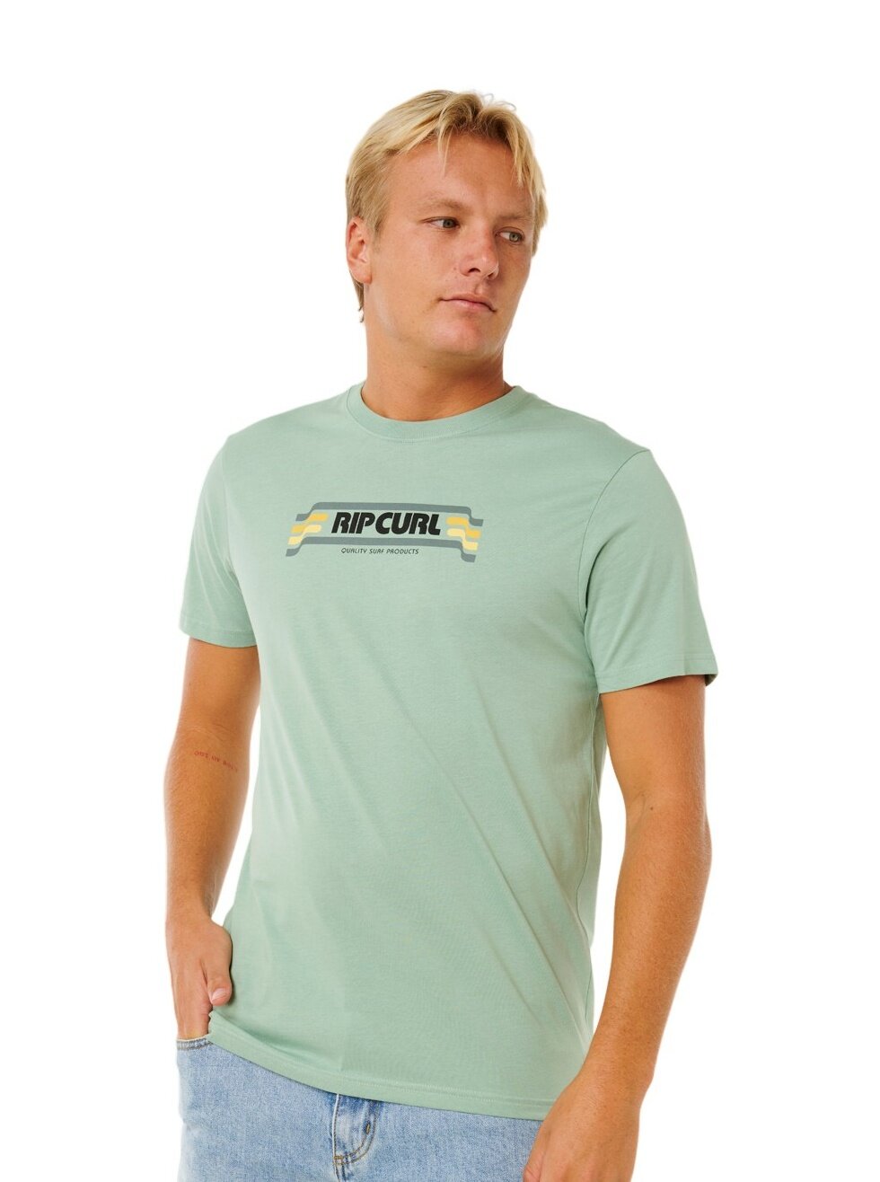 Rip curl pánské tričko Yo Mumma Aloe | Zelená | Velikost S | 100% bavlna