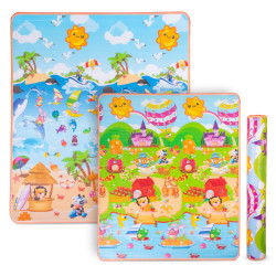 Rolovatelná dětská podložka inSPORTline Lhotino 150x180x1,5 cm Pláž/Farma