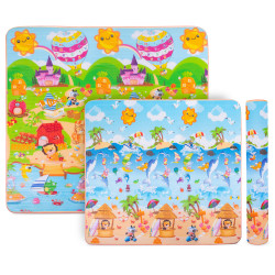 Rolovatelná dětská podložka inSPORTline Lhotino 200x180x1,5 cm Pláž/Farma