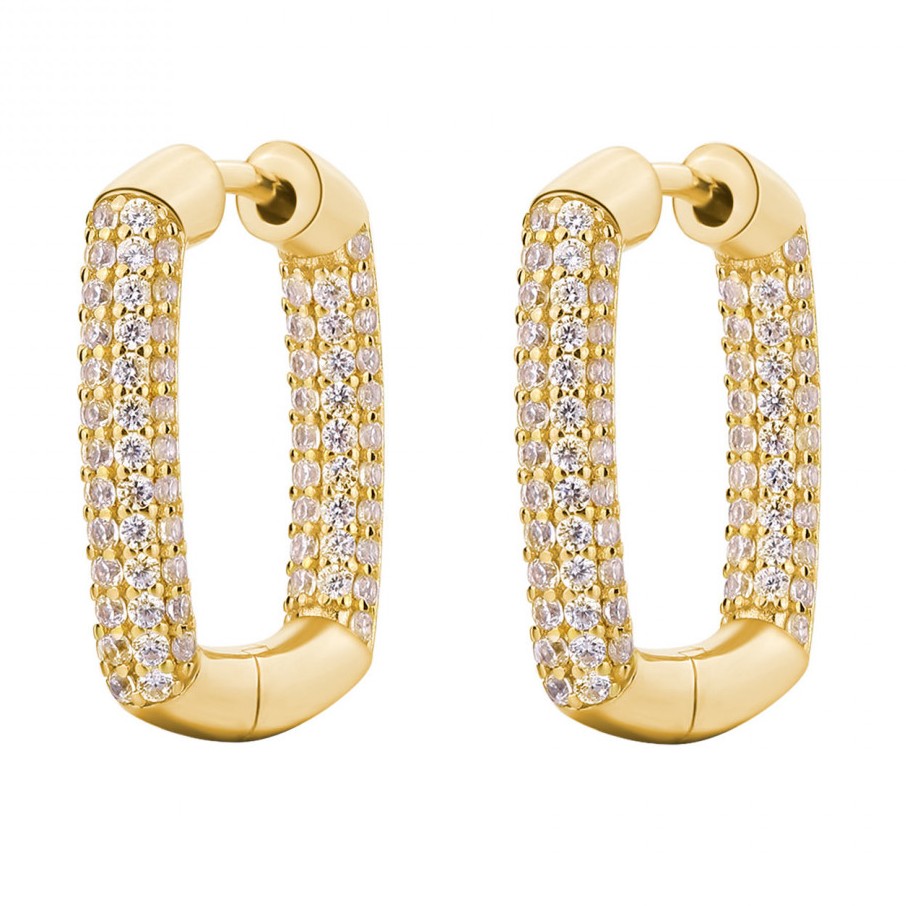 Rosato Blyštivé oválné náušnice s čirými zirkony Bianca RZBI74