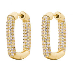 Rosato Blyštivé oválné náušnice s čirými zirkony Bianca RZBI74