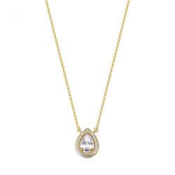 Rosato Něžný pozlacený náhrdelník s čirými kubickými zirkony Kapka Anna RZAN02