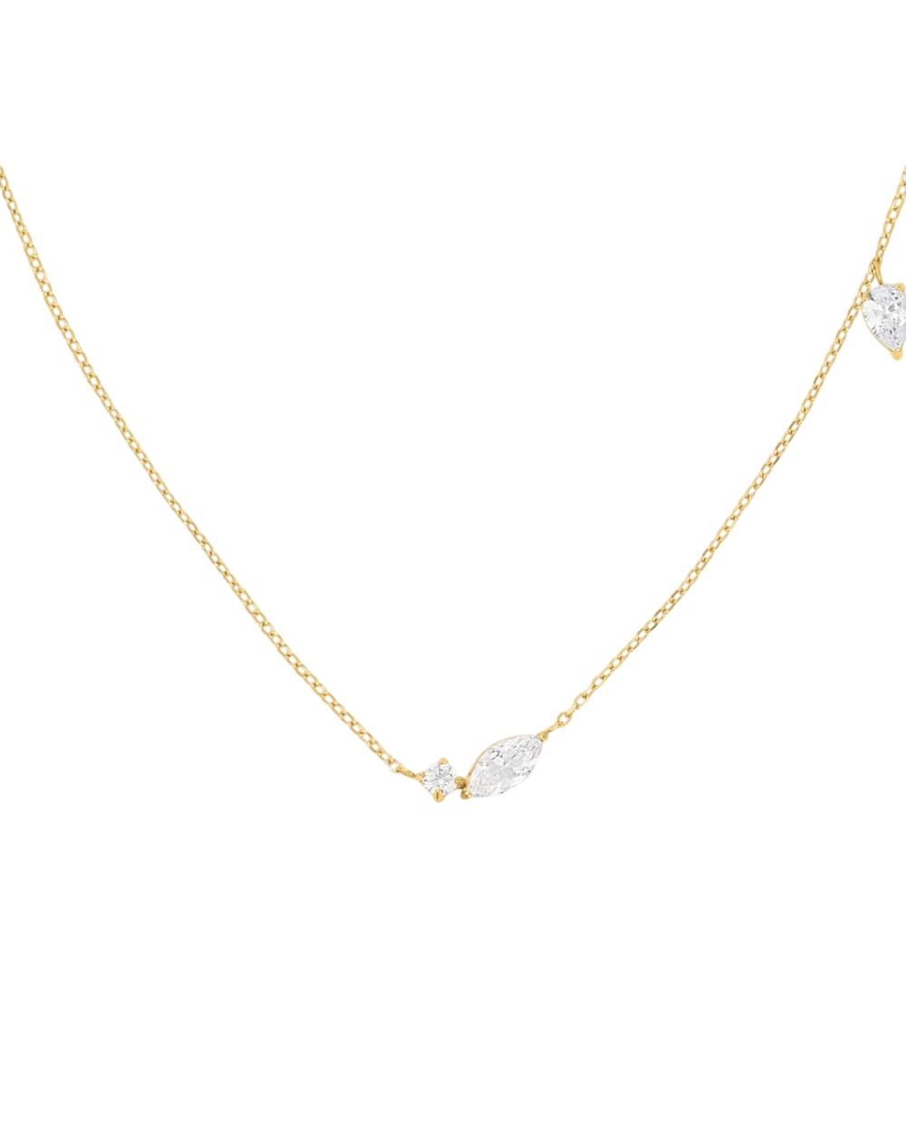 Rosefield Elegantní ocelový náhrdelník s krystaly JNMSG-J1306