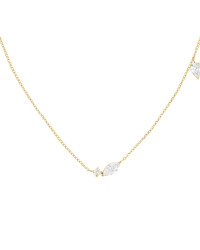 Rosefield Elegantní ocelový náhrdelník s krystaly JNMSG-J1306